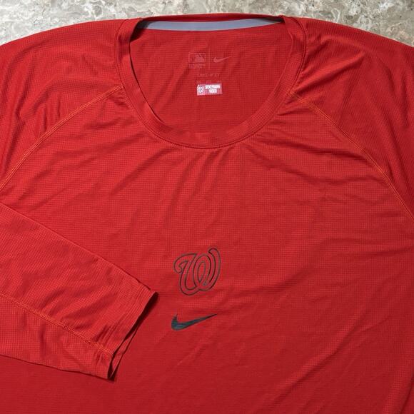 Nike MLB Shirt Mens 2XL Red Washington Nationals Baseball Team Issue NKXH - Picture 1 of 9